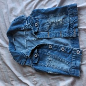 Toddler distressed denim vest